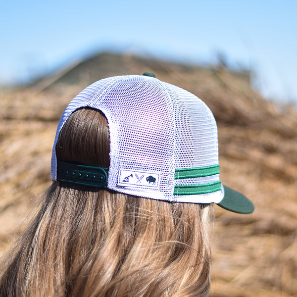 Unisex - Stripe Trucker - Forest / Green / White