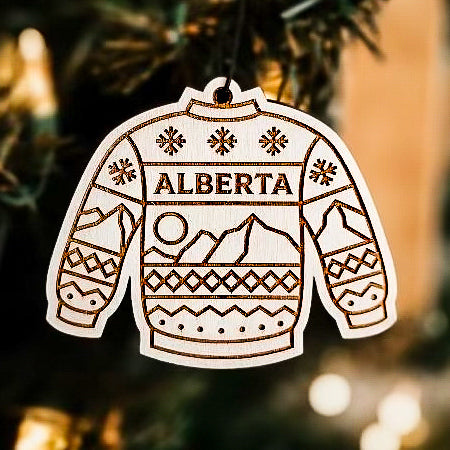Decor - Alberta Sweater Ornament - Wood