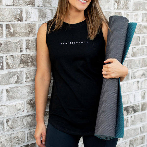 Ladies - Staple Athletic Scoop Tank - Black