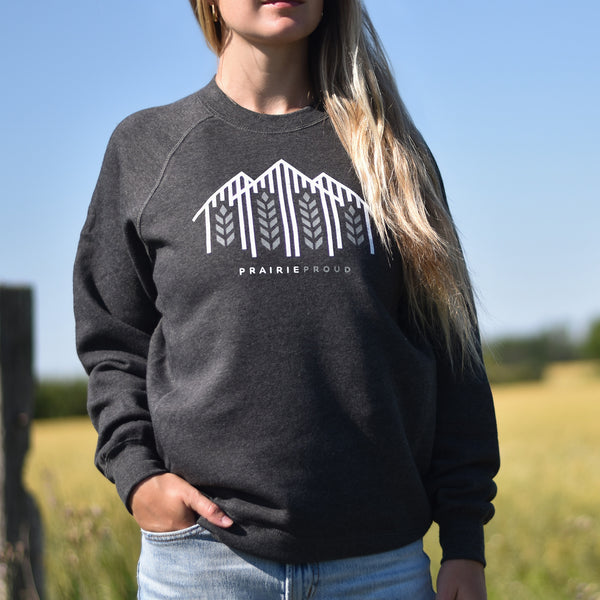 Ladies - Farmhouse Crew Sweater - Heather Charcoal