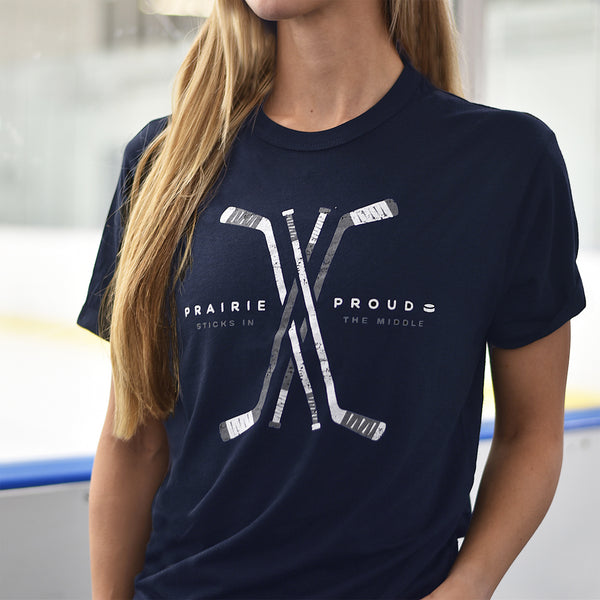 Unisex - Sticks in the Middle Crew T - Navy