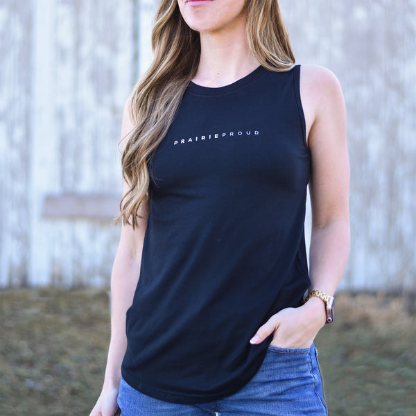 Ladies - Staple Athletic Scoop Tank - Black