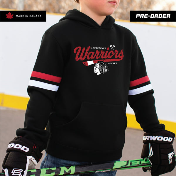 Kids \ Youth - Langenburg Warriors Hood - Black / White / Red