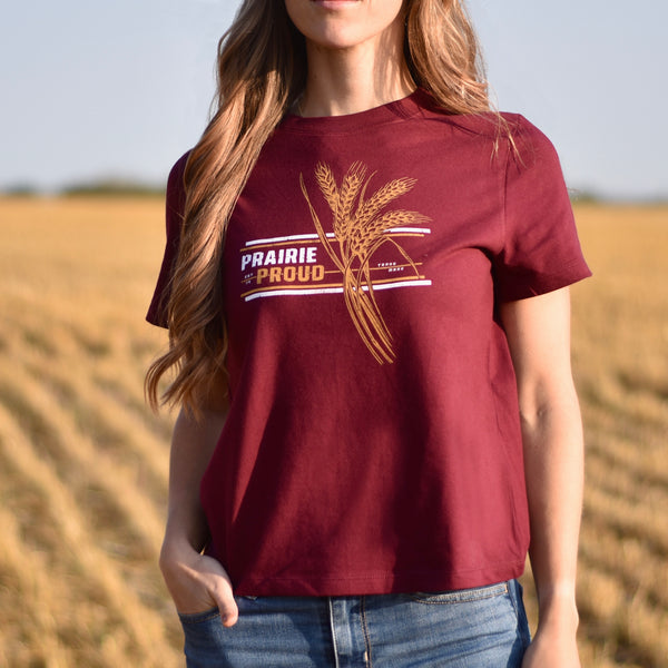 Ladies - Harvest 3.0 Boxy Crew T - Maroon