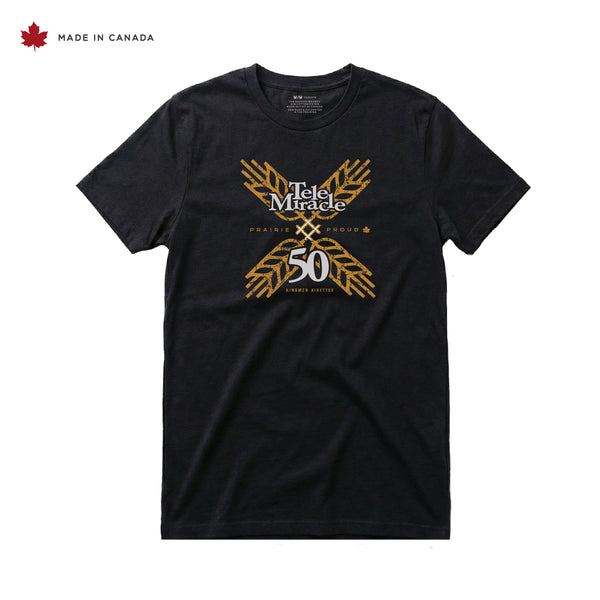 Unisex - Telemiracle 50 Collab Crew T - Black