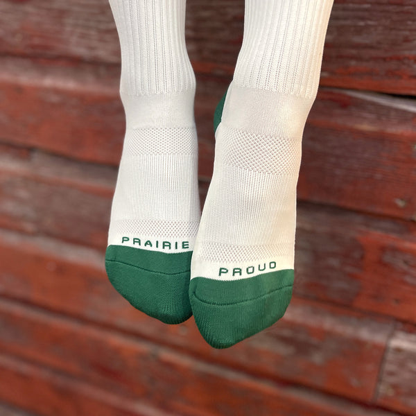 Unisex - Icon Padded Crew Sock - Cream / Forest