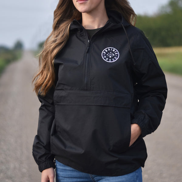 Unisex - Axle Half Zip Windbreaker - Black