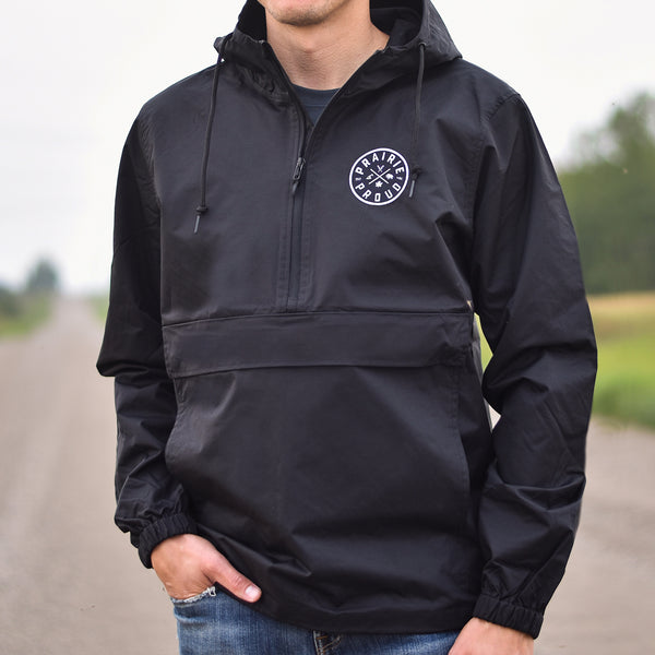 Unisex - Axle Half Zip Windbreaker - Black