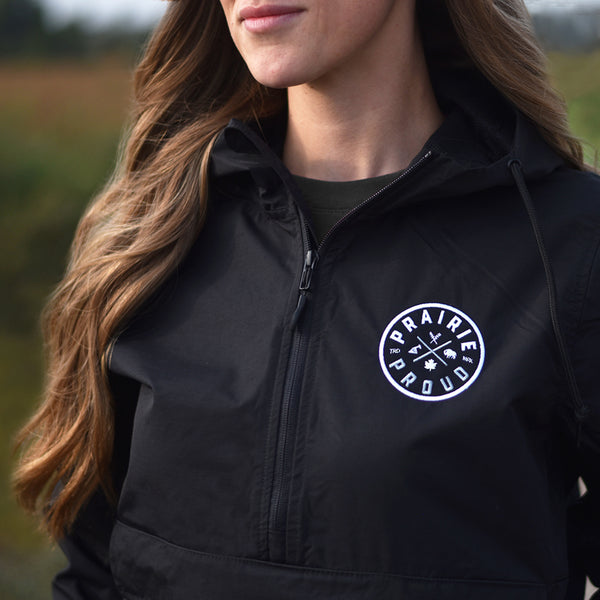 Unisex - Axle Half Zip Windbreaker - Black