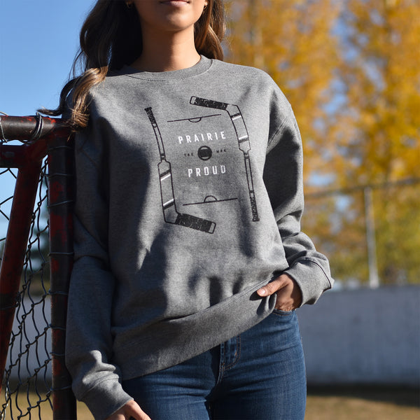 Unisex - Faceoff Crew Sweater - Heather Grey